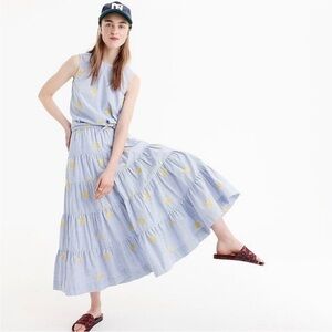 J. Crew Bundle Striped Seersucker Embroidered Set